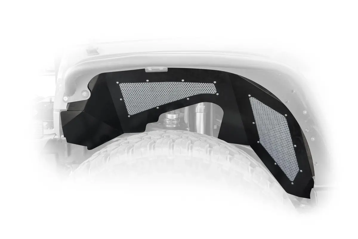 Jeep Jk Inner Fender Front Aluminum Black 1 Piece 07-18 Wrangler Jk 2/4 Door 1