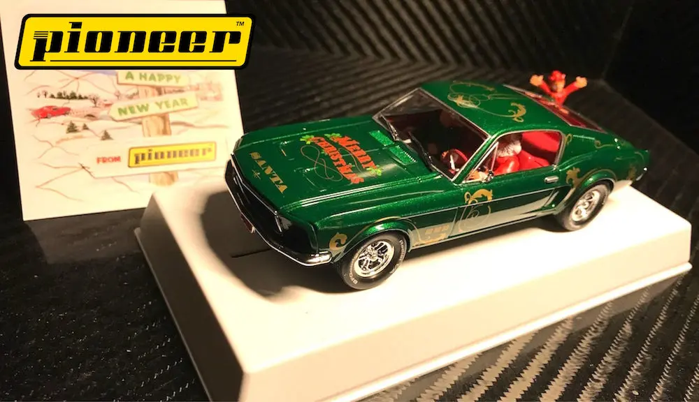 Pioneer "Santa's Stang" Green 1968 Ford Mustang 390 Gt 1/32 Scale Slot Car P036 1