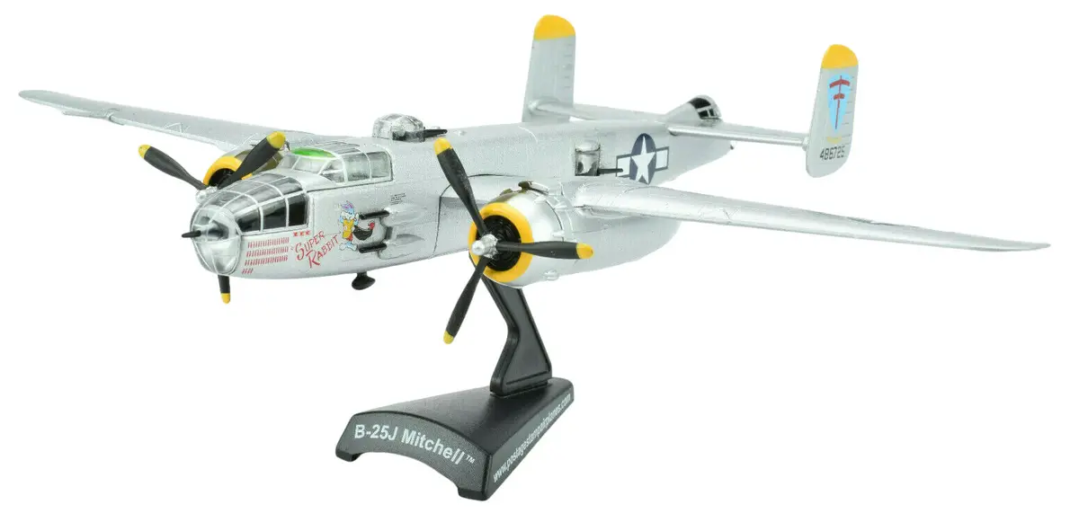 Premium Hobbies / Daron Postage Stamp B-25J Mitchell Super Rabbit 1:100 Die-Cast Airplane Ps5403-15 1