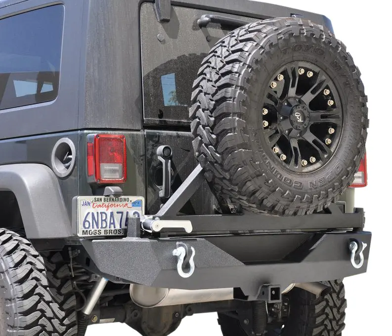 Jeep Jk Rear Bumper W/Tire Carrier 07-18 Wrangler Jk Aluminum Handle Black 1