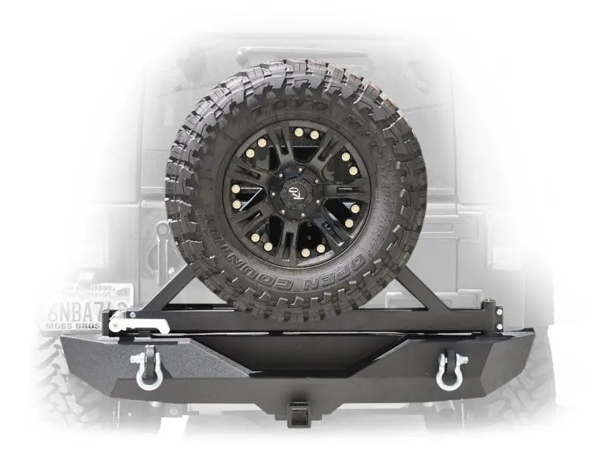 Jeep Jk Rear Bumper W/Tire Carrier Tapered Bearing 07-18 Wrangler Jk Black 1