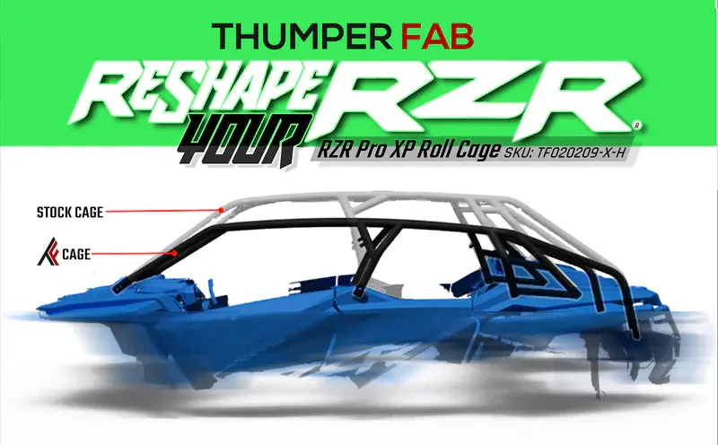 Thumper Fab Rzr Pro Xp Radius Hi-Brow Roll Cage (4-Seat) 8