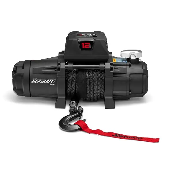 Superatv Black Ops 12,000 Winch W/ Remote & Synthetic Rope 1