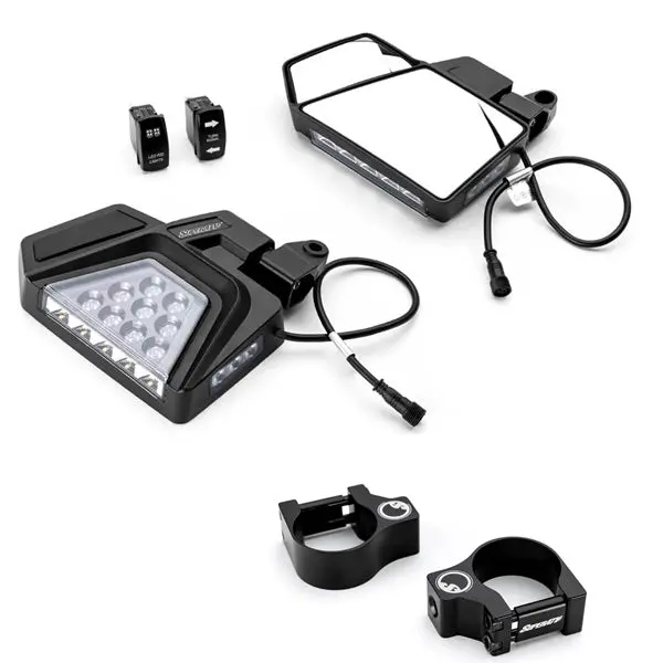 Superatv Kawasaki Mule Pro Dual Section Led Side-View Mirrors 1