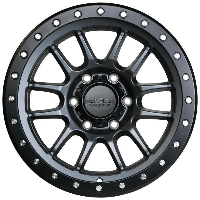 T7 - Matte Gunmetal W/Matte Black Ring - 17X9 1