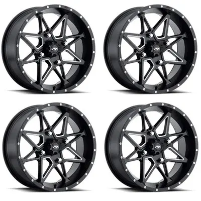 Itp Tornado Matte Black & Milled Wheels | 14X7 | 4/110 1