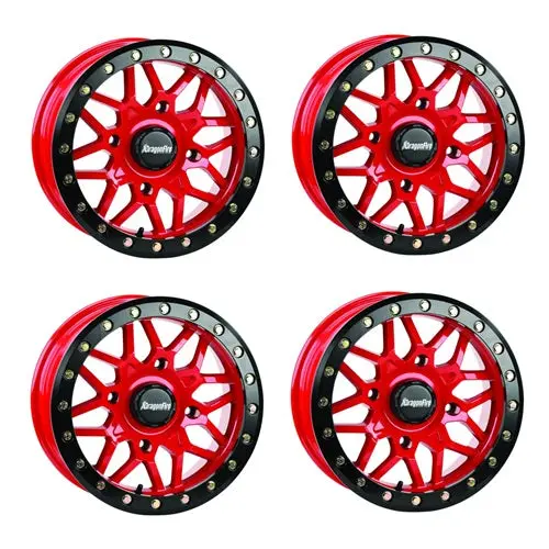 Dragonfire Racing Typhoon Red Wheels - 15X6 - 4/156 - Closeout 2