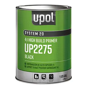 U-Pol 2275 4:1 2K High Build Black Primer  W/ Standard Hardener 1