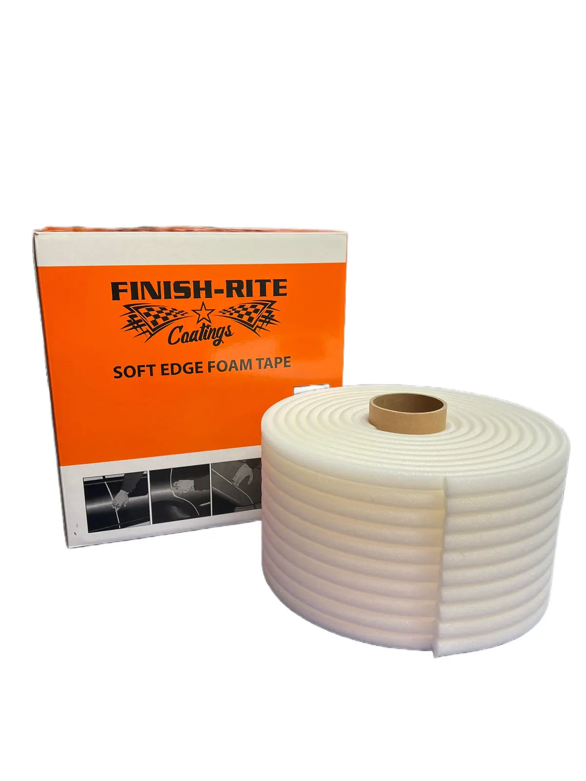 Finish-Rite 1/2 Inch X 55 Yards Soft Edge Foam Masking Tape White Automotive Foam Making Tape For Sealing Car And Truck Door Jams Overspray Protection 1