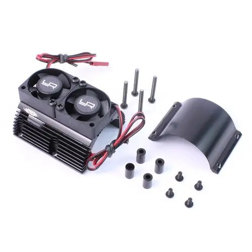 Yeah Racing Black 1/8 Aluminum Motor Heat Sink W/ Dual Cooling Fans Ya-0261Bk 1