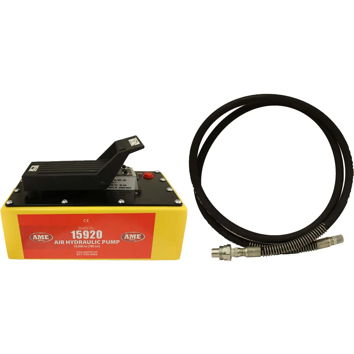 Ame 15930C 5 Quart Air Hydraulic Pump With Hydraulic Hose And Metal Reservoir 1
