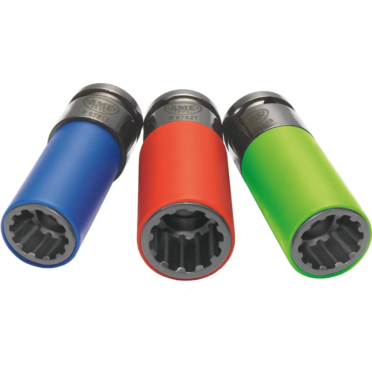 Ame International 67800 Spline Plus Six-Way 1/2" Drive Socket Set - 3 Piece 1