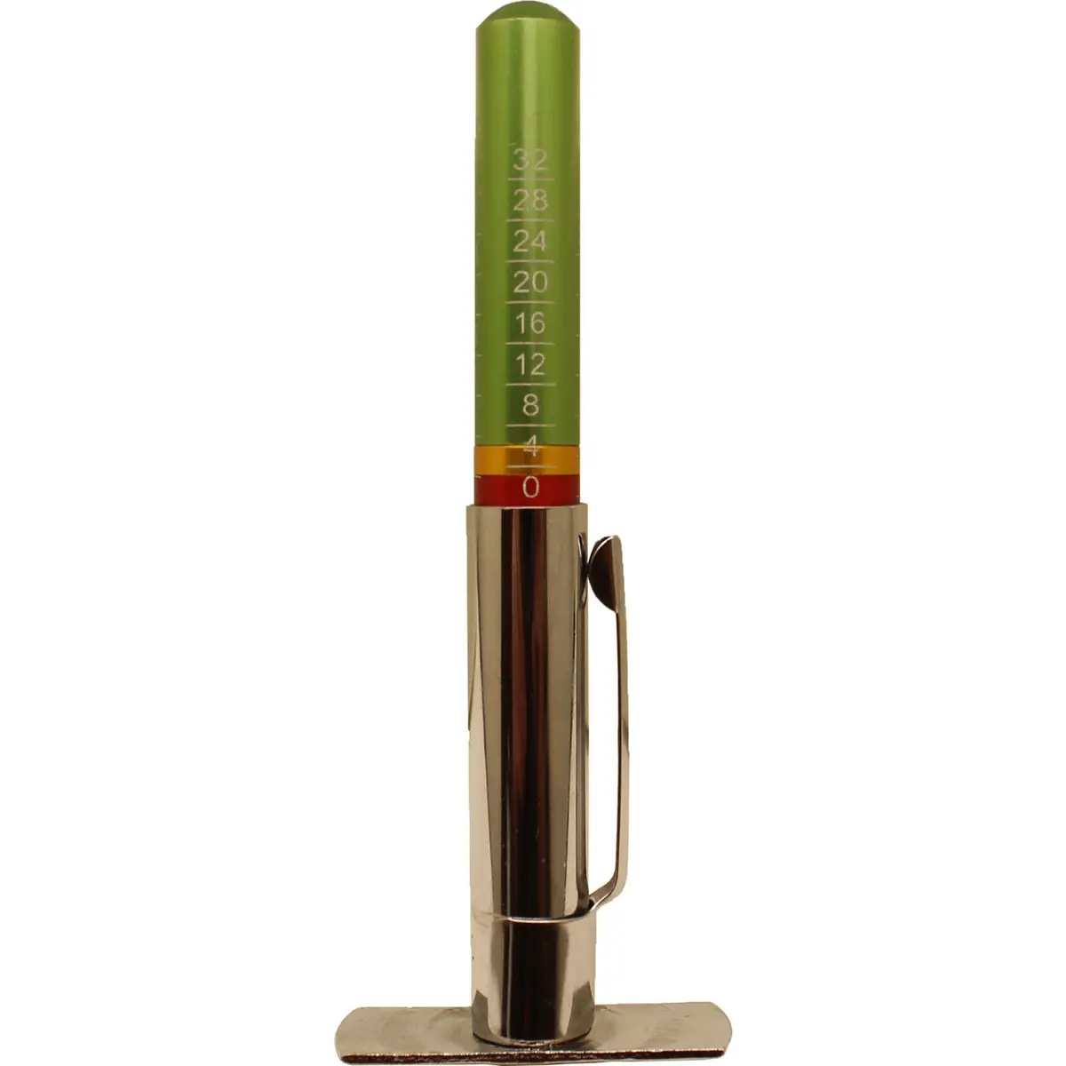 00190 Tread Depth Gauge With Red, Yellow, And Green Metal Indicator Bar 1