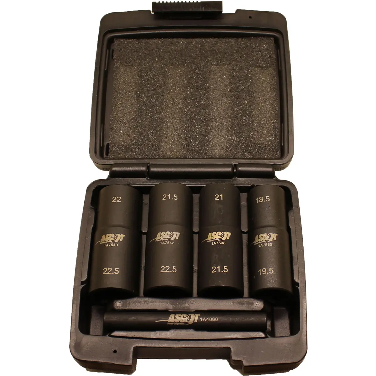 Ascot 167-12051 1/2" Dr Flip Socket Set 18.5Mm 19.5Mm 21Mm 21.5Mm 22Mm 22.5Mm 1