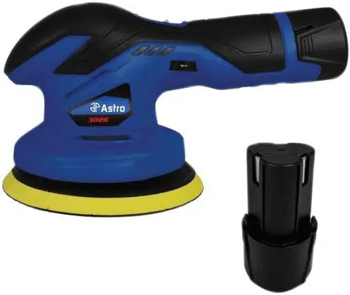 Astro Pneumatic® 3026 Cordless Variable Speed Palm Polisher, 6 In Dia Pad 1