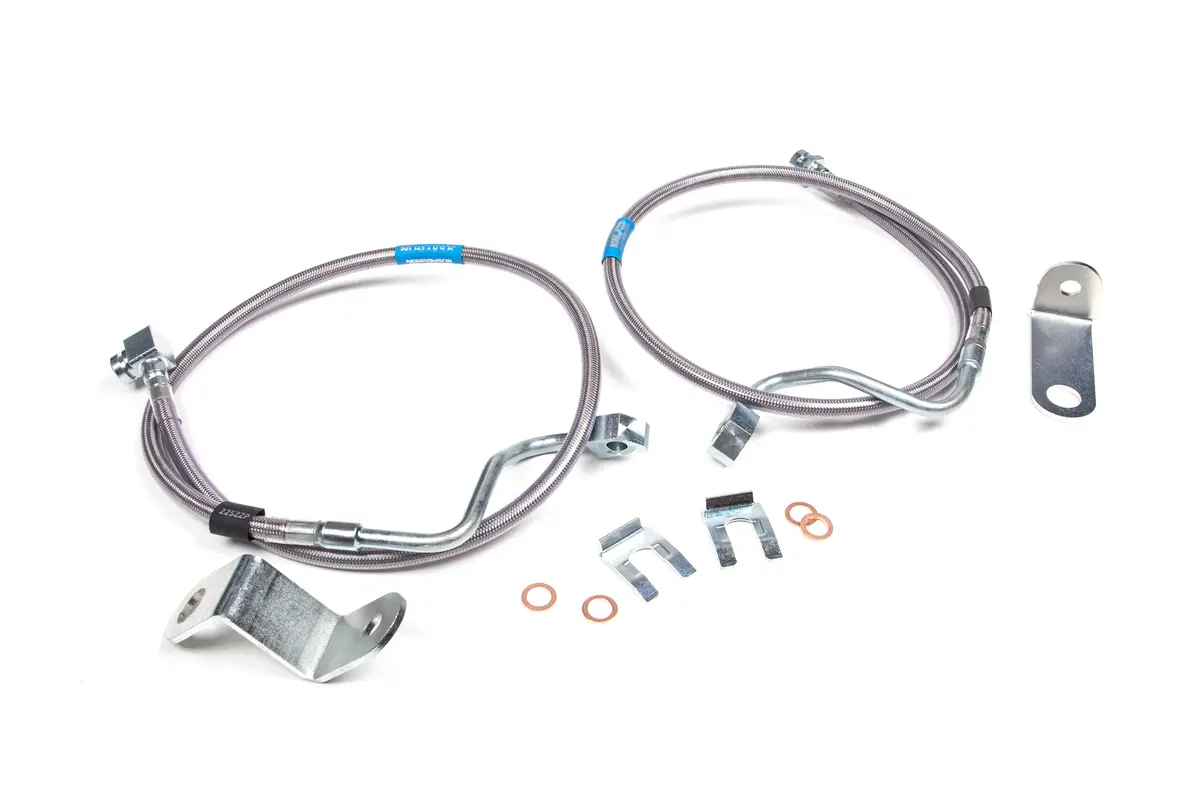Front Brake Line Set | Stainless Steel | Fits 6-8 Inch Lift | Ford F250/F350 Super Duty (05-07) 4Wd 1
