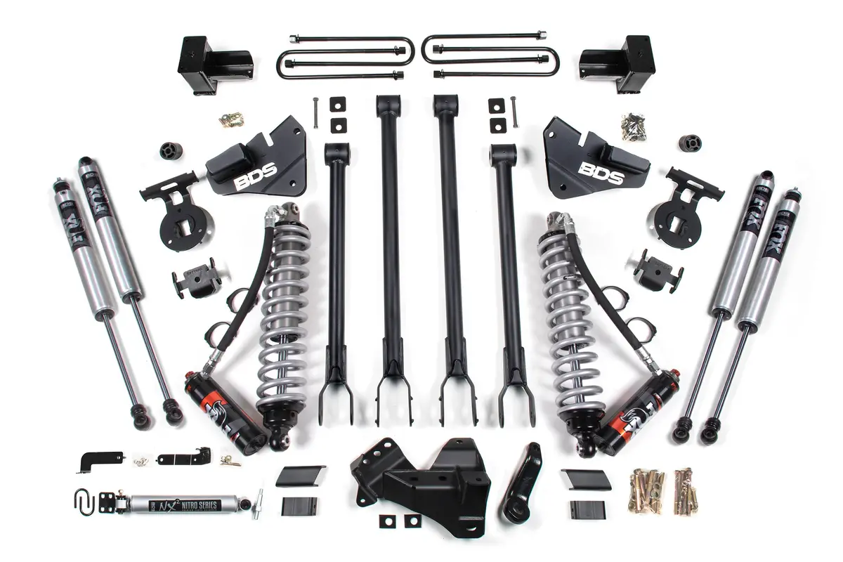 4 Inch Lift Kit W/ 4-Link | Fox 2.5 Performance Elite Coil-Over Conversion | Ford F350 Super Duty Drw (17-19) 4Wd | Diesel 1