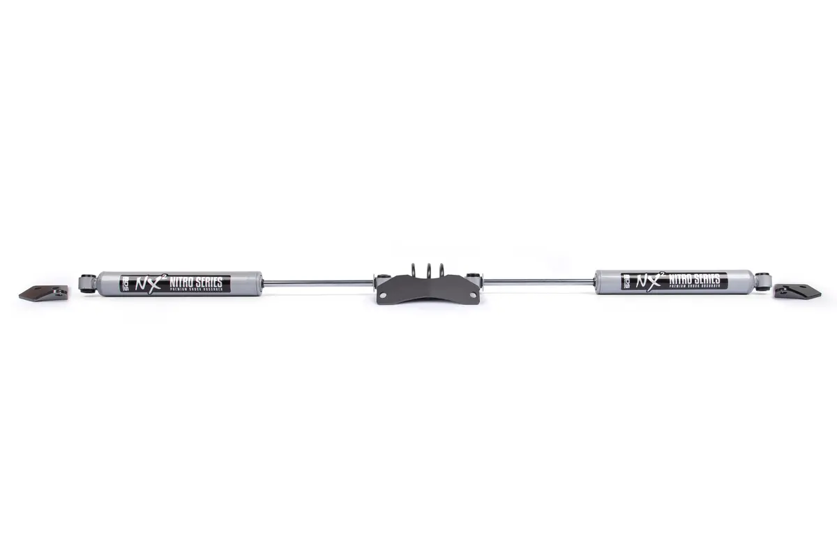 Dual Steering Stabilizer Kit W/ Nx2 Shocks | Dodge Ram 1500 Mega Cab (06-08) 4Wd | Y-Style Steering 1