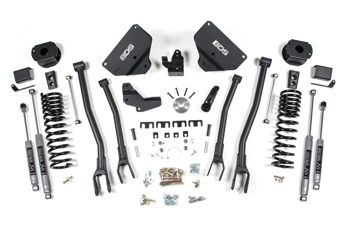 4 Inch Lift Kit W/ 4-Link | Ram 2500 W/ Rear Air Ride (14-18) 4Wd | Gas 2