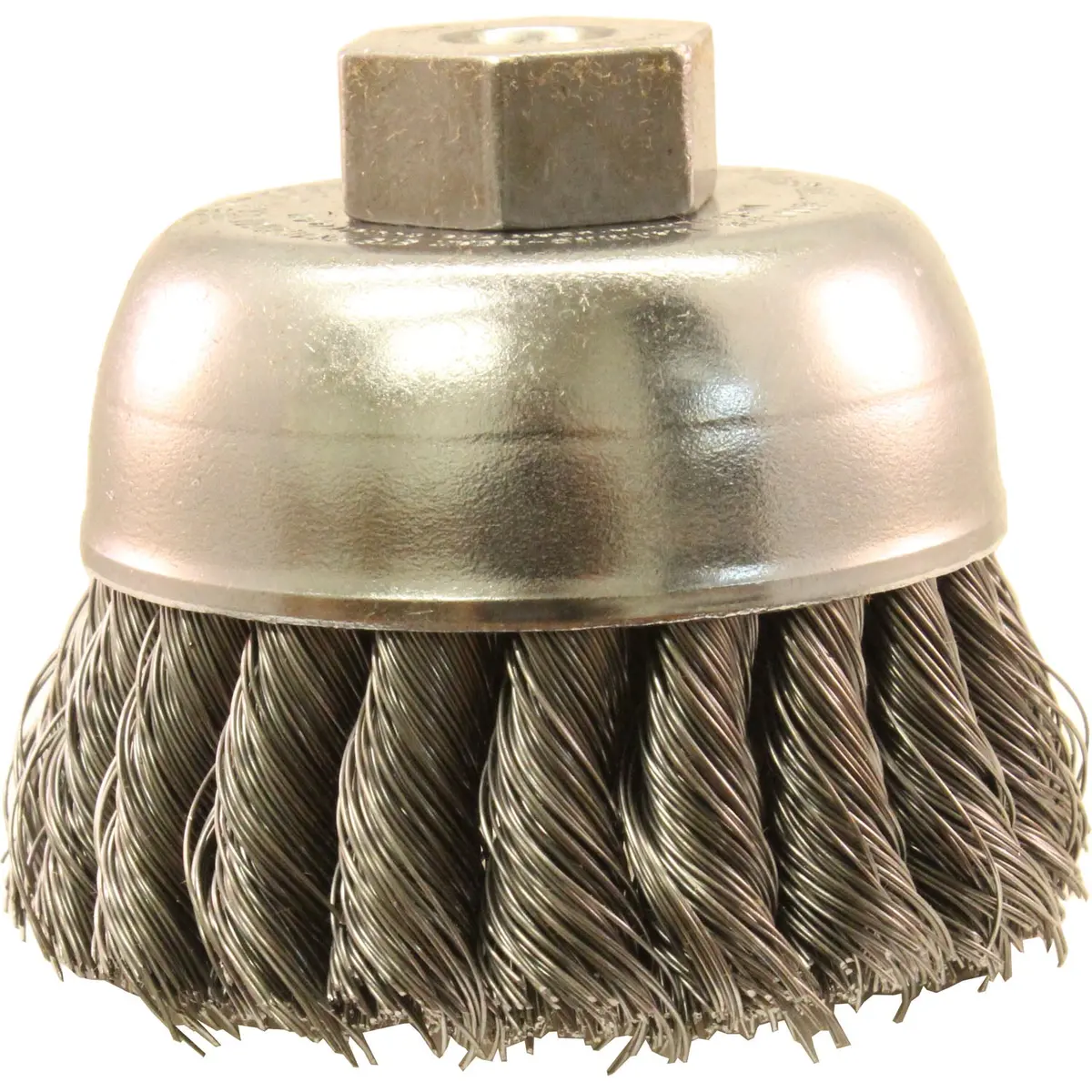 Weiler 13021 2-3/4" Knot Wire Cup Brush .014 Steel Fill, 3/8"-24 Nut 1