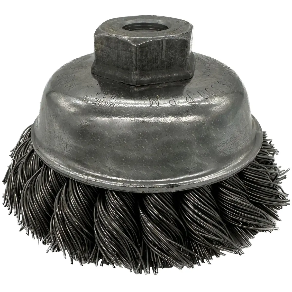 Weiler 13153 3-1/2" Knot Wire Cup Brush .023 Wire 3/8"-24 Arbor Nut 1