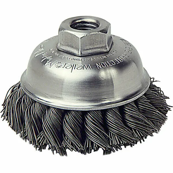 Weiler 13156 3-1/2" Knot Wire Cup Brush .023 Wire 5/8"-11 Arbor Nut 1