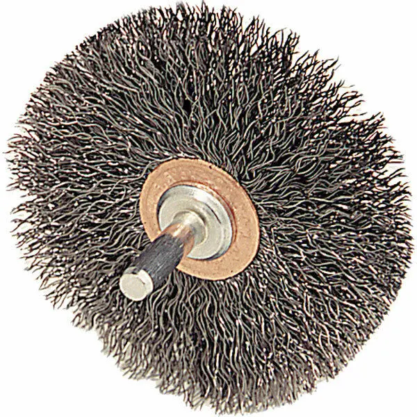 Weiler 17618 3" X 1/2" Conflex Wire Brush .014 Stainless Wire 1/4" Stem 1