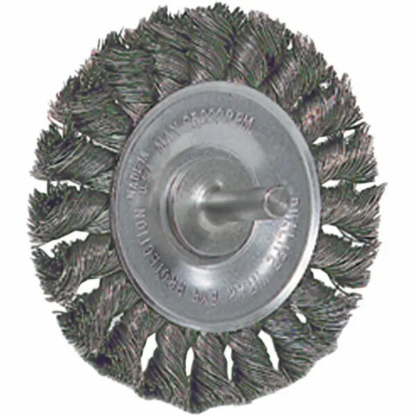 Weiler 17687 4" X 1/2" Knot Wire Wheel .014 Wire 1/4" Stem 1