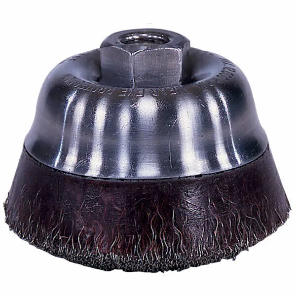 Weiler 35186 4" Polyflex Encapsulated Crimped Wire Brush .020 5/8"-11 Arbor Hole 1