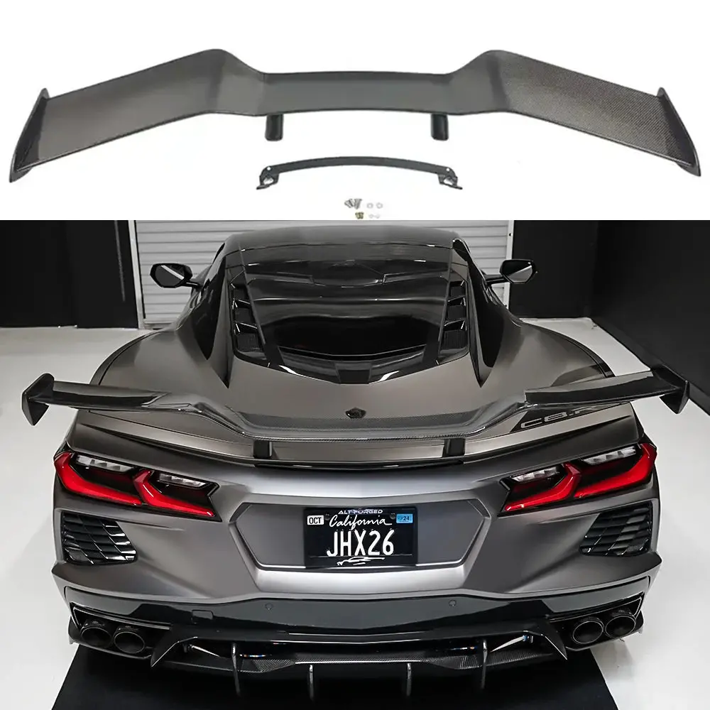 Pure Perf High Wing Carbon Fiber Z06 Style For C8 Corvette Base / Z51 1