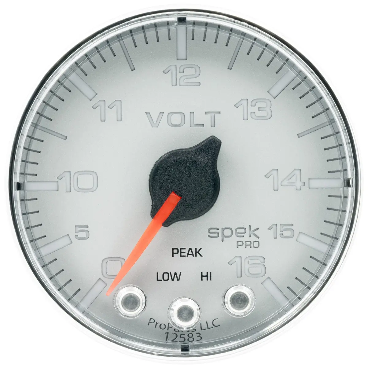 Autometer 2-1/16 In. Voltmeter, 0-16V, Spek-Pro, Silver/Chrome 2