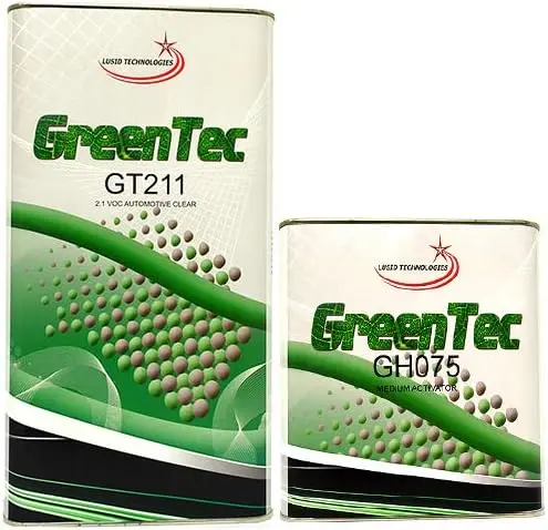 Greentec Gt211 Premium European Clear Coat 2:1:1 (2.1 Voc) Clear Coat, Hardener And Reducer, 10 Liter Kit 1