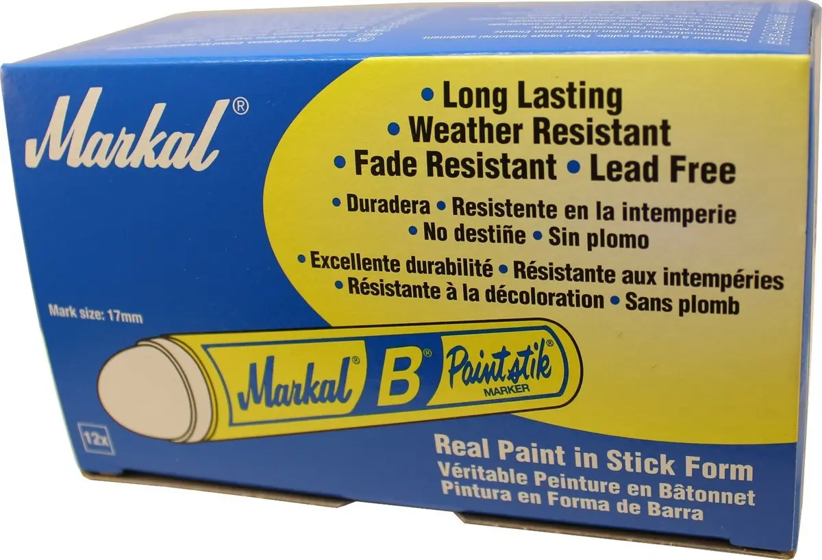 Markal "B" Aluminum Solid Paint Crayon Stick Tire Marker Pack Of 12 1