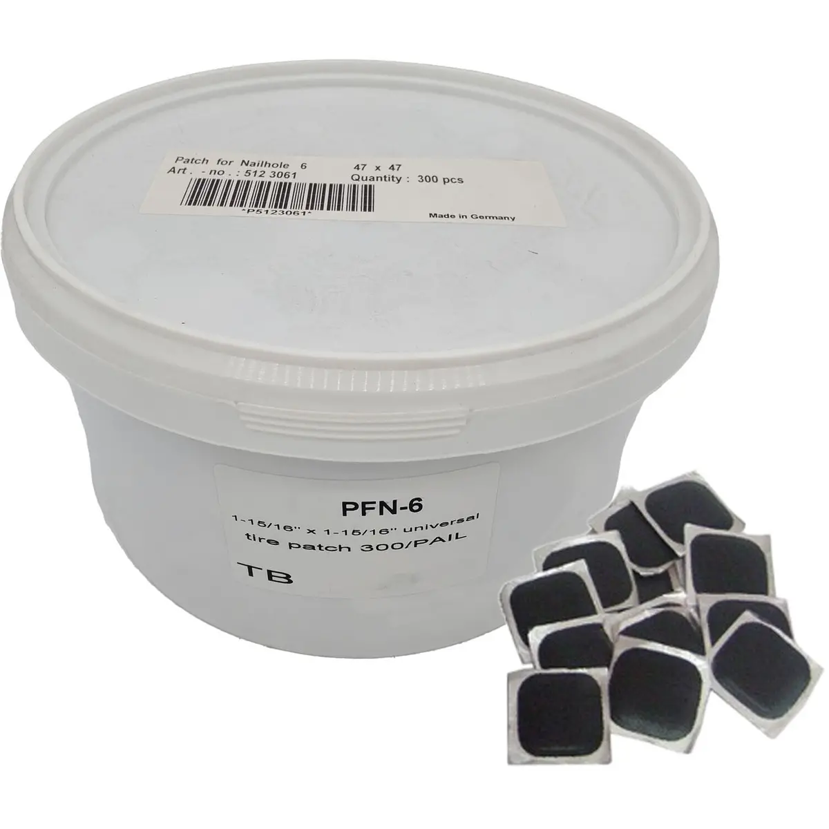 Rema Tip Top Pfn-6 1-15/16" X 1-15/16" Universal Tire Patch Pail Of 300 1