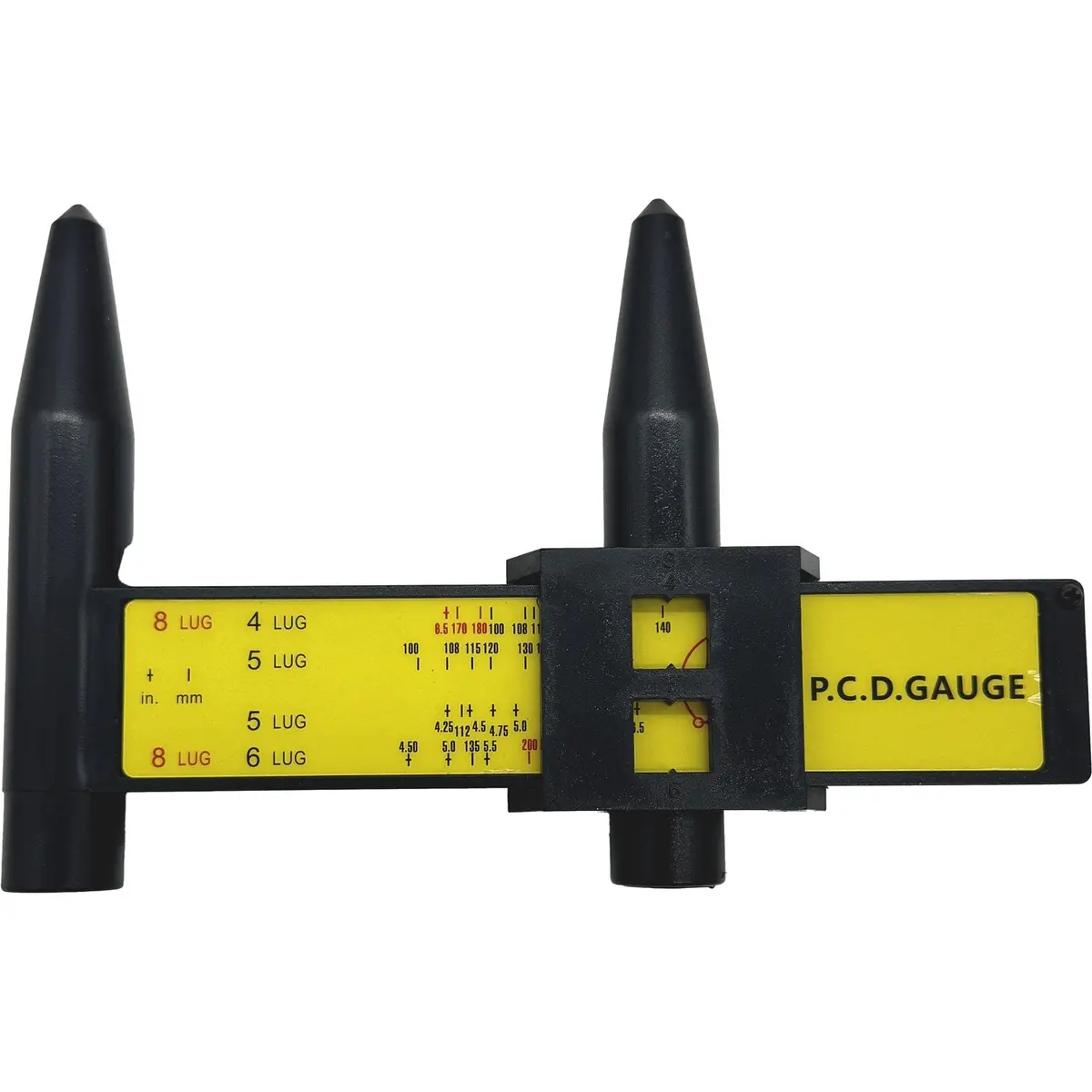 Ascot Professional Universal Slide-Rule Bolt Pattern (Pcd) Gauge 1