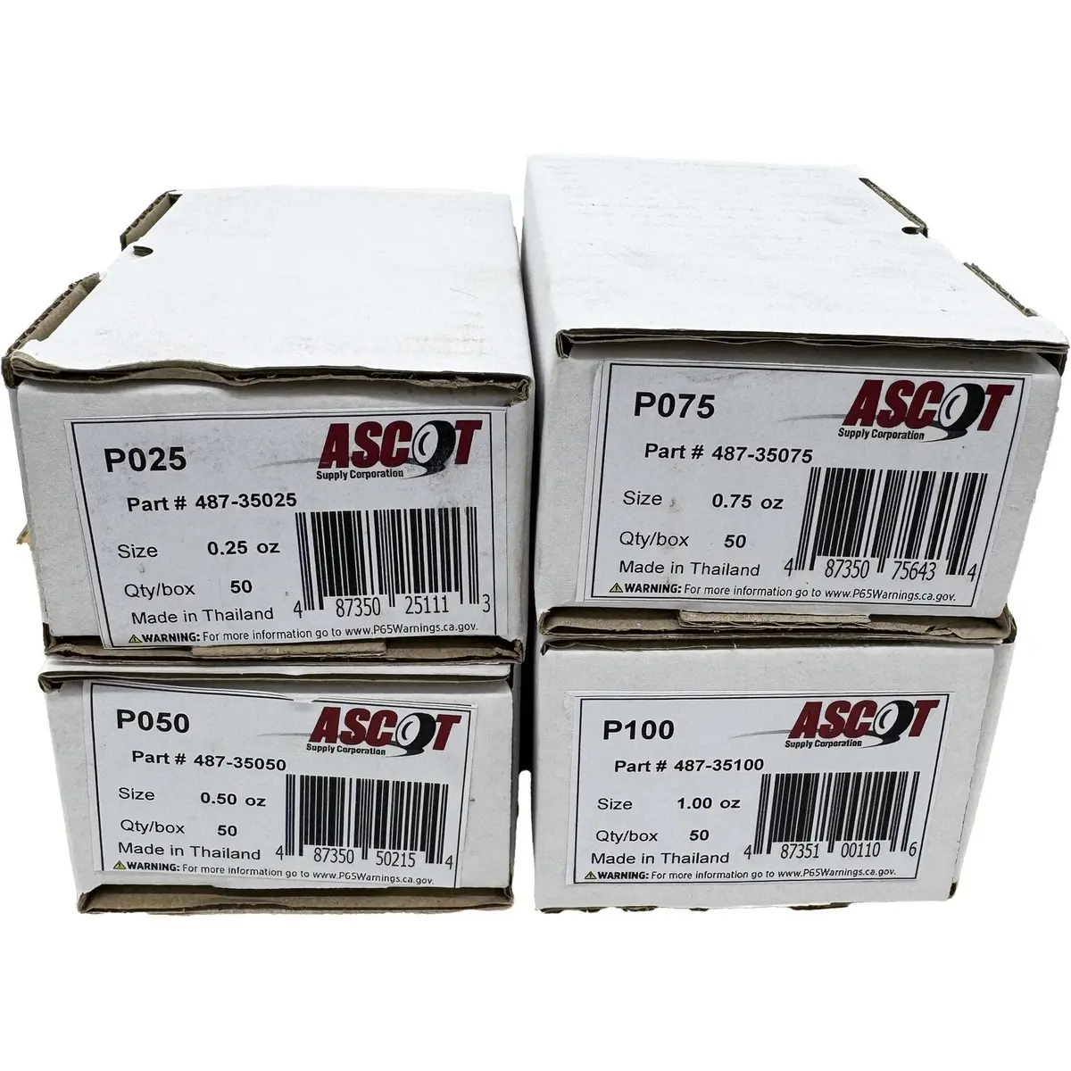 Ascot P Style Uncoated Lead Clip-On Wheel Weight Bundle .25Oz-1.00Oz (4 Items) 1