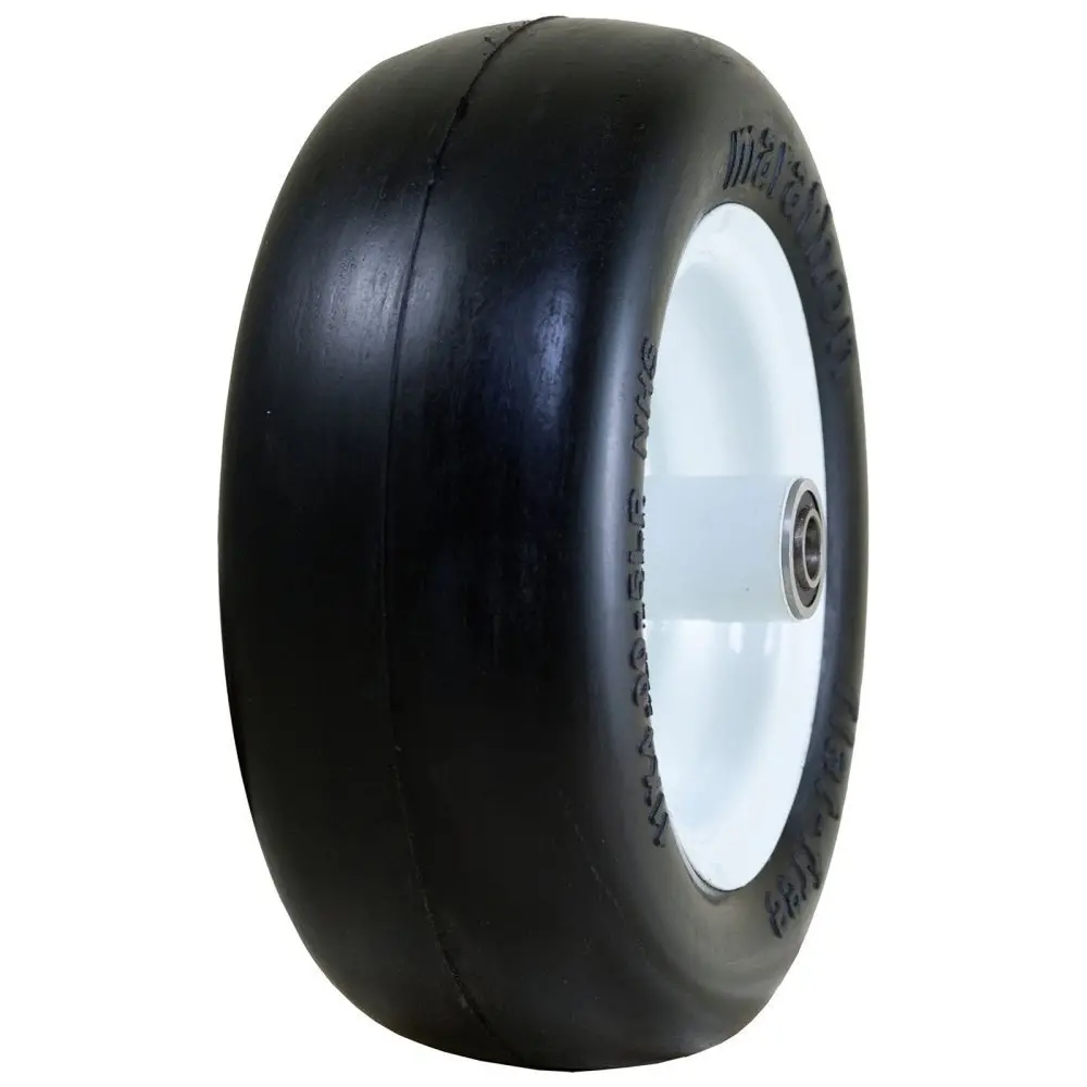 Marathon 01410P Flat Free Smooth Lawn And Garden Tire On Rim 11X4.00-5 1
