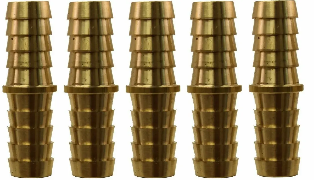 1/2" Hose Barb X 1/2" Hose Barb Brass Hose Splicer Pack Of 5 1