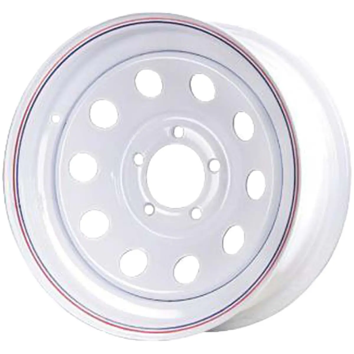 Premium Service 14X5.5 5 On 4.5 Modular Steel Trailer Wheel - White With Pinstripes 1
