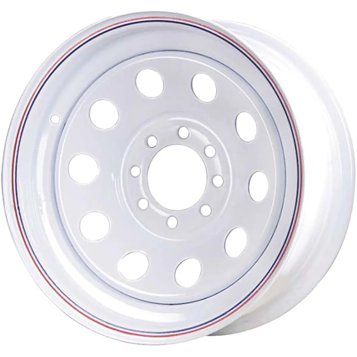 Carlisle 16X6 8 On 6.5 Modular Steel Trailer Wheel - White With Pin Stripes 1