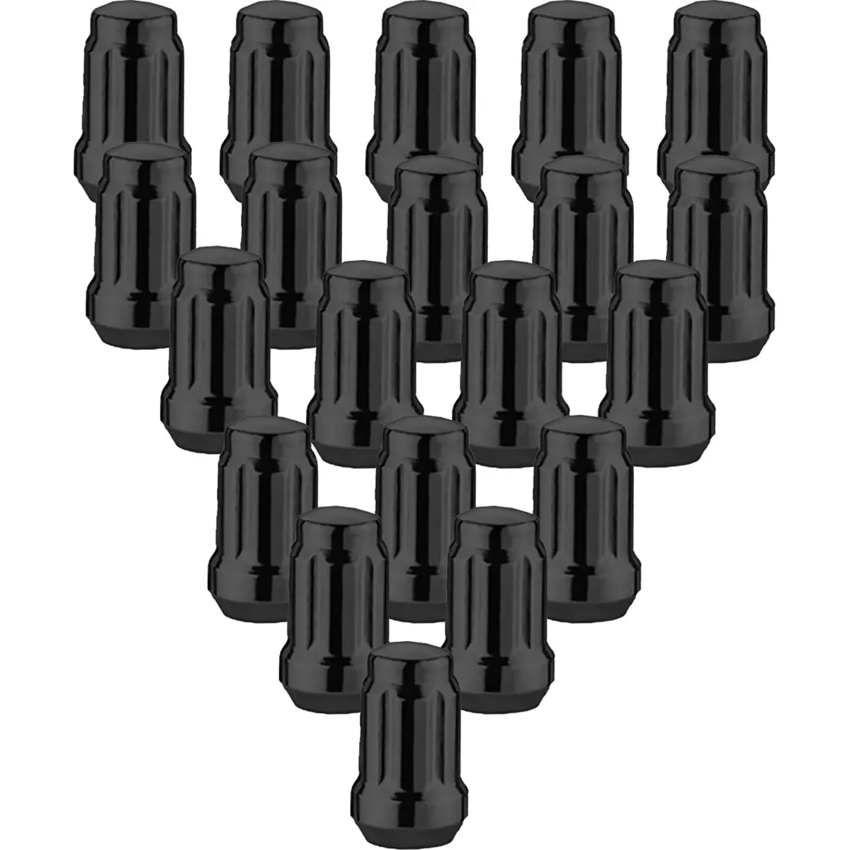 Premium Service 1/2"X20 6-Spline Wheel Lug Nut - Black Pack Of 20 1