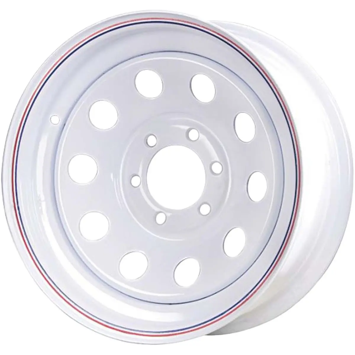 Carlisle 15X6 6 On 5.5 Modular Steel Wheel - White With Pin Stripes 1