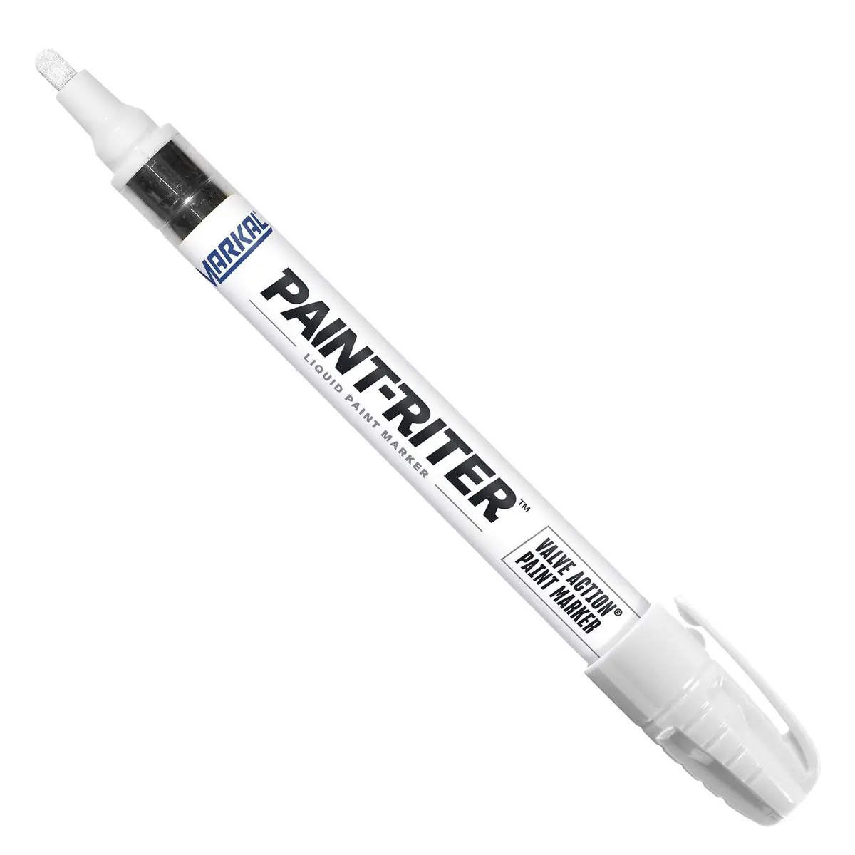 Markal Valve Action Liquid Paint Marker With 1/8" Bullet Tip - White Pack Of 12 1