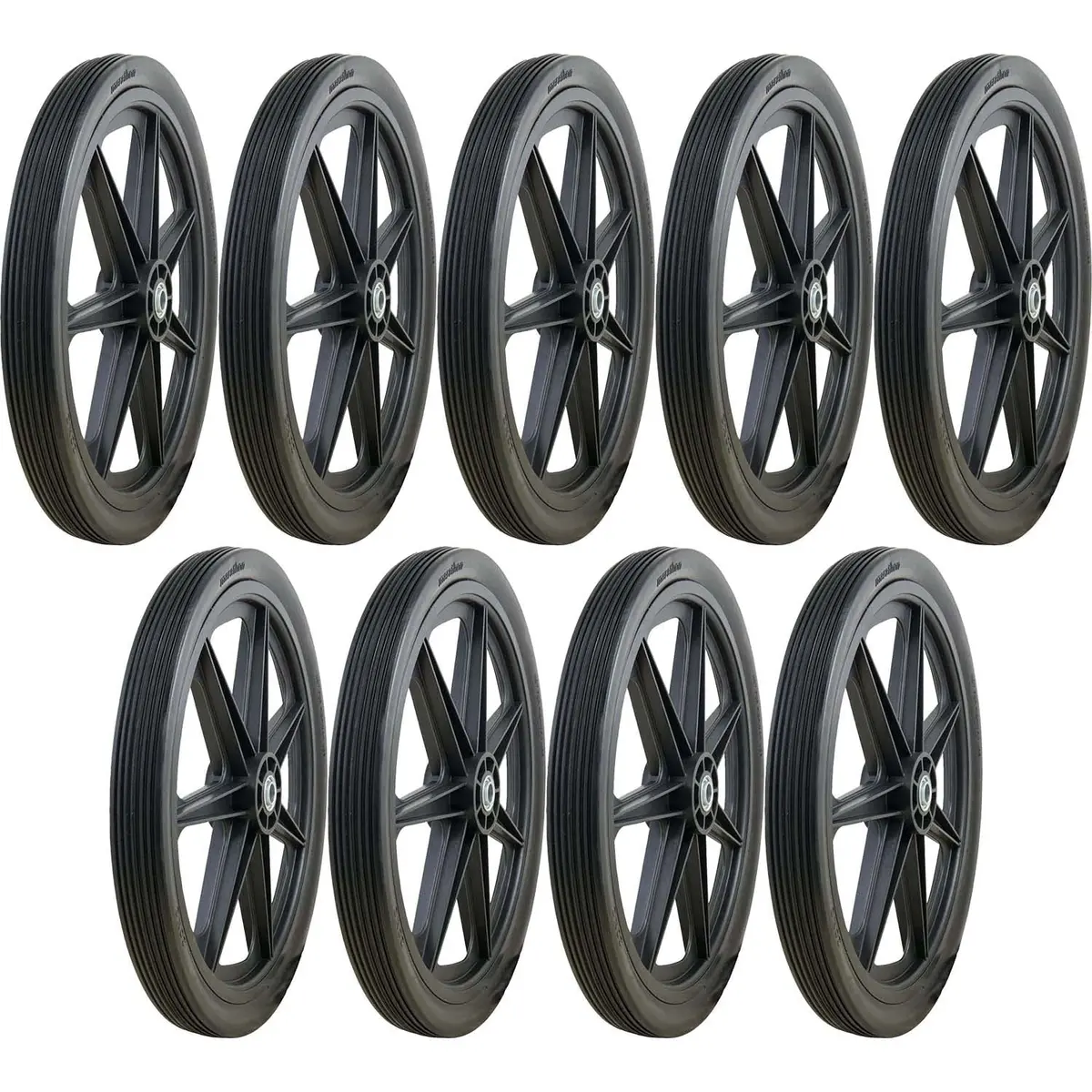 Marathon 92001 Flat Free Ribbed Garden Cart Tire On Rim 20X2 Pack Of 9 1