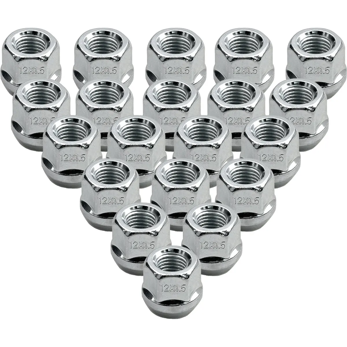 Premium Service M12x1.50 Open End Bulge Acorn Zinc Wheel Lug Nut 3/4" Hex Pack Of 20 1