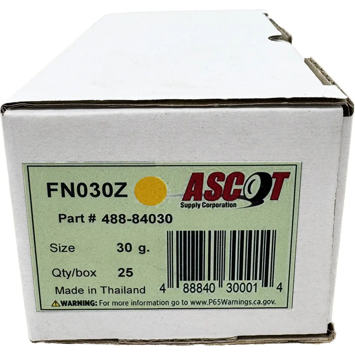 Ascot Fn Style Coated Zinc Clip-On Wheel Weight 30 Gm (1.00Oz) - Box Of 25 1