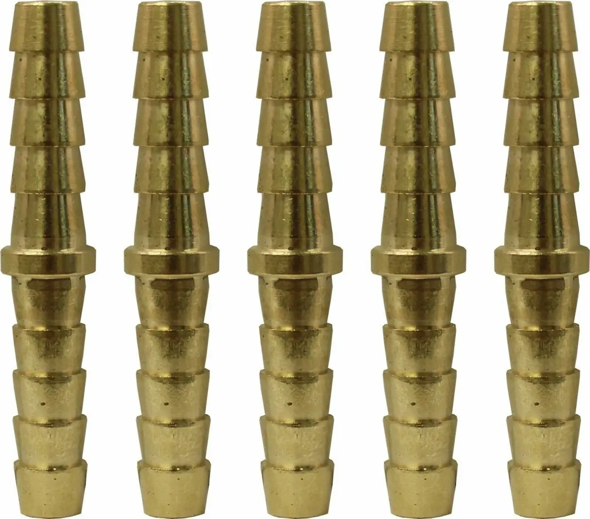 1/4" Hose Barb X 1/4" Hose Barb Brass Hose Splicer Pack Of 5 1