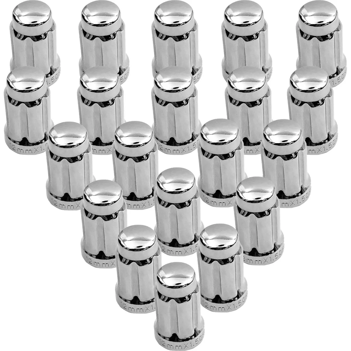 Premium Service M12x1.50 Short 6-Spline Wheel Lug Nut Pack Of 20 1
