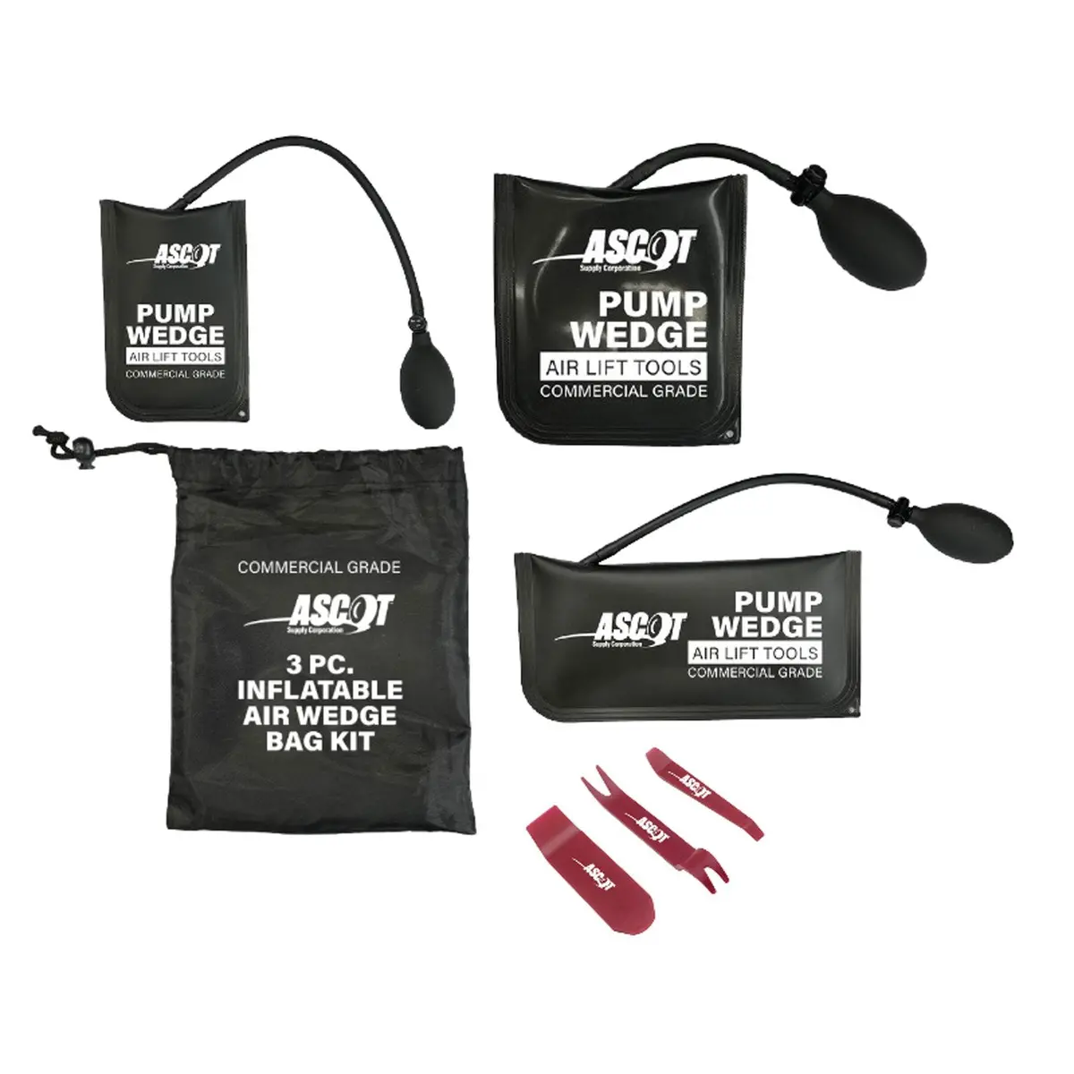 Ascot 3 Pc Air Wedge Bag Kit W/ 3 Pry Tools 1