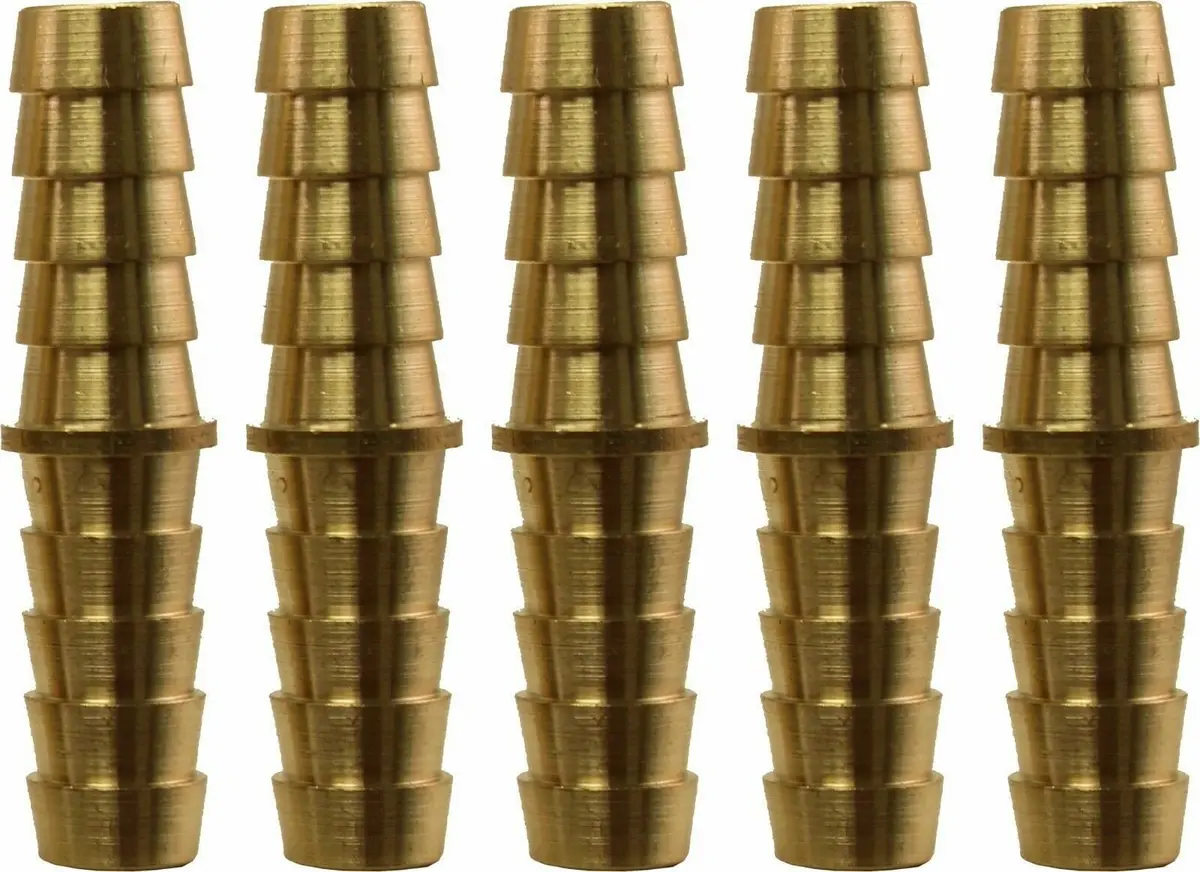 3/8" Barb X 3/8" Barb Brass Hose Splicer Pack Of 5 1